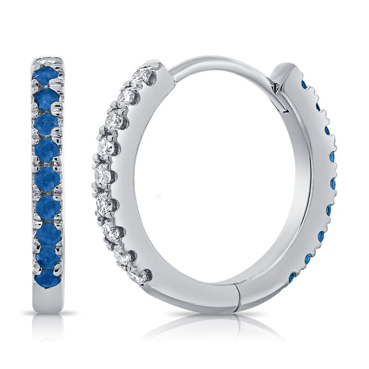 Reversible Sapphire & Diamond Huggies