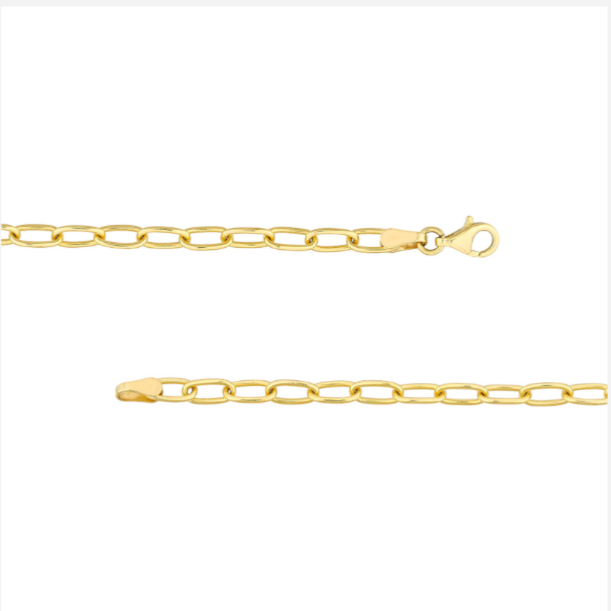 Diamond Mariner Charm On a Paperclip Chain Bracelet