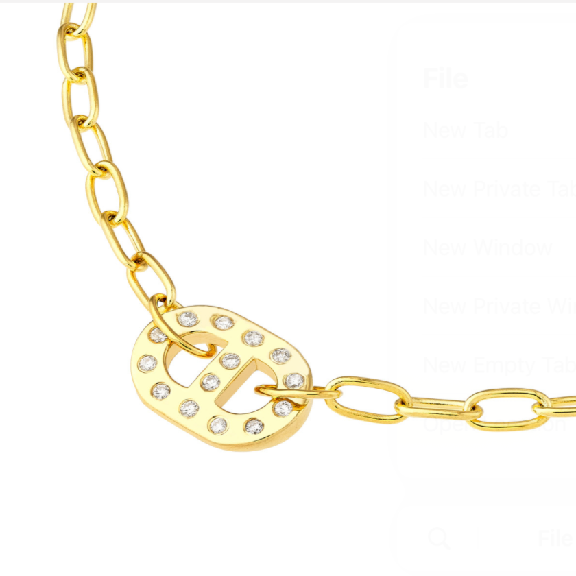 Diamond Mariner Charm On a Paperclip Chain Necklace
