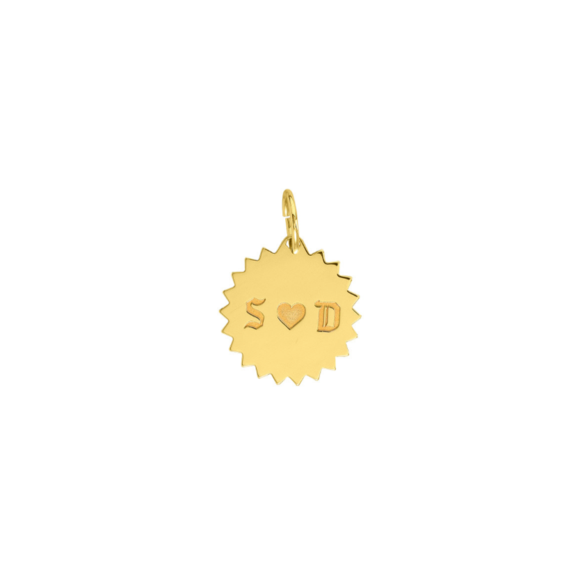 Jagged Circle Charm - Engravable