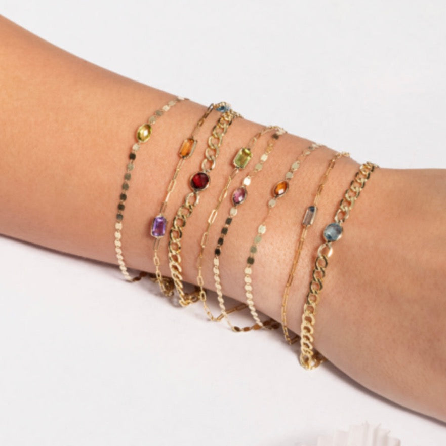 Citrine Curb Chain Bracelet