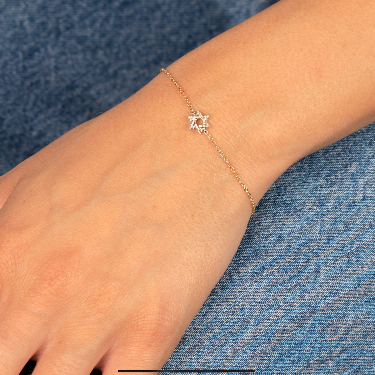 Diamond Pave Star of David Bracelet