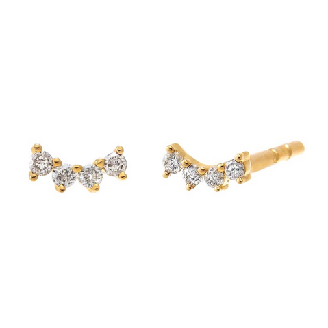 Mini Diamond Curved Bar Stud