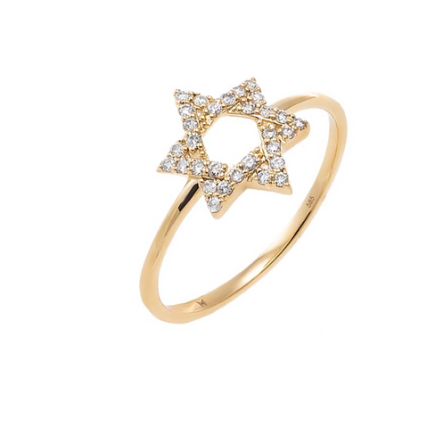 Diamond Pave Star Of David Ring