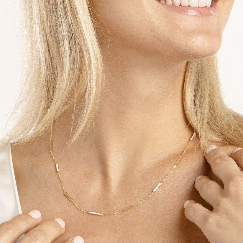 Enamel Bar Necklace - Various Colors