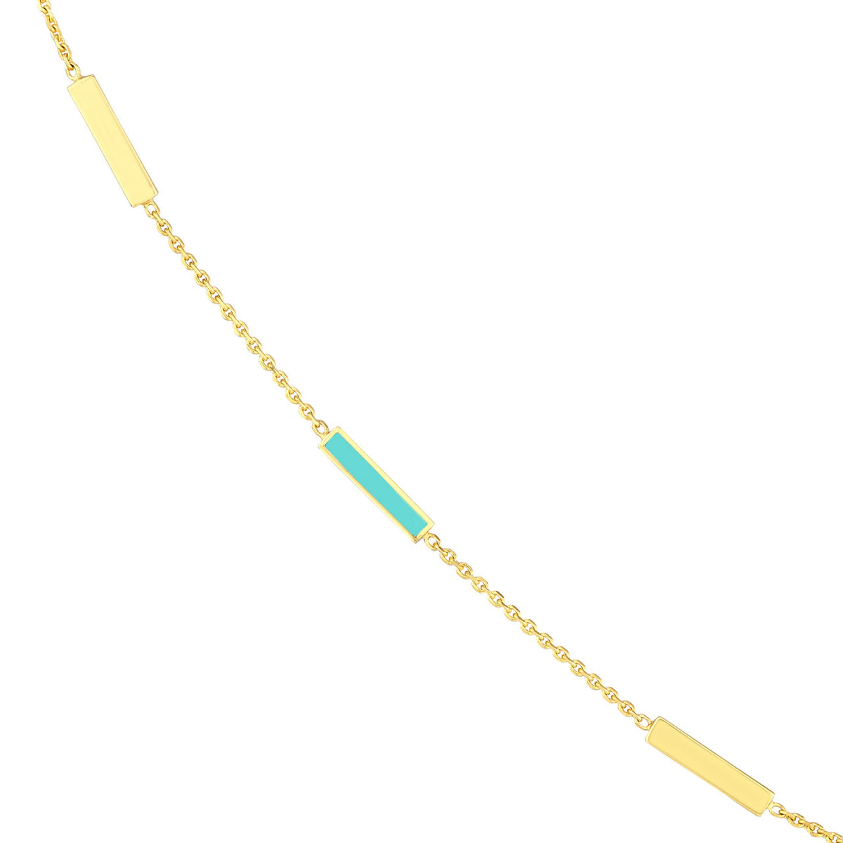 Enamel Bar Necklace - Various Colors