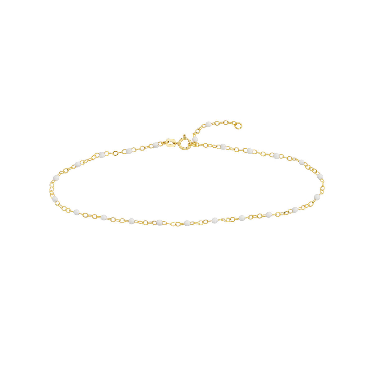 Enamel Bead Piatto Chain Anklet - Various Colors