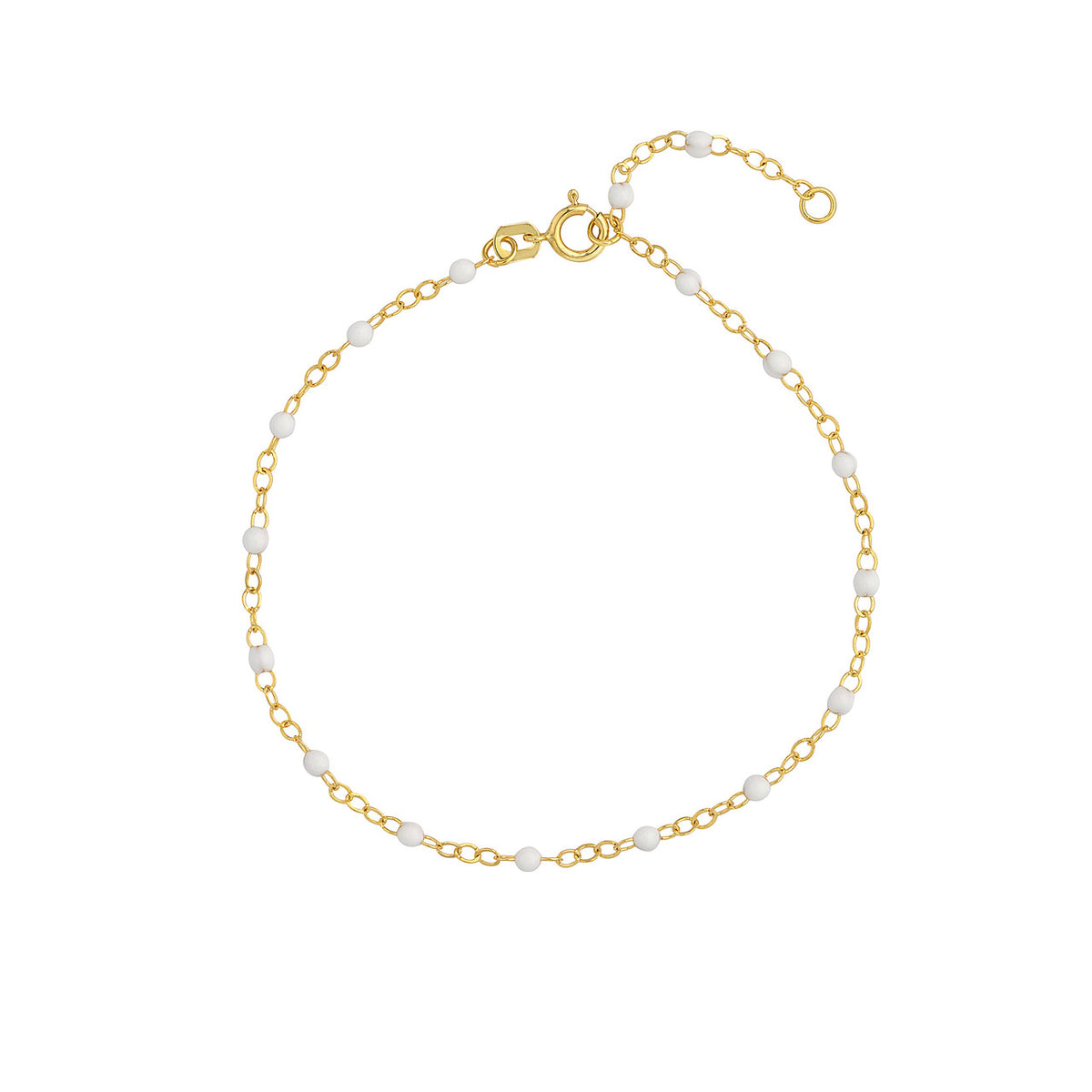 Enamel Bead Piatto Chain Bracelet - Various Colors