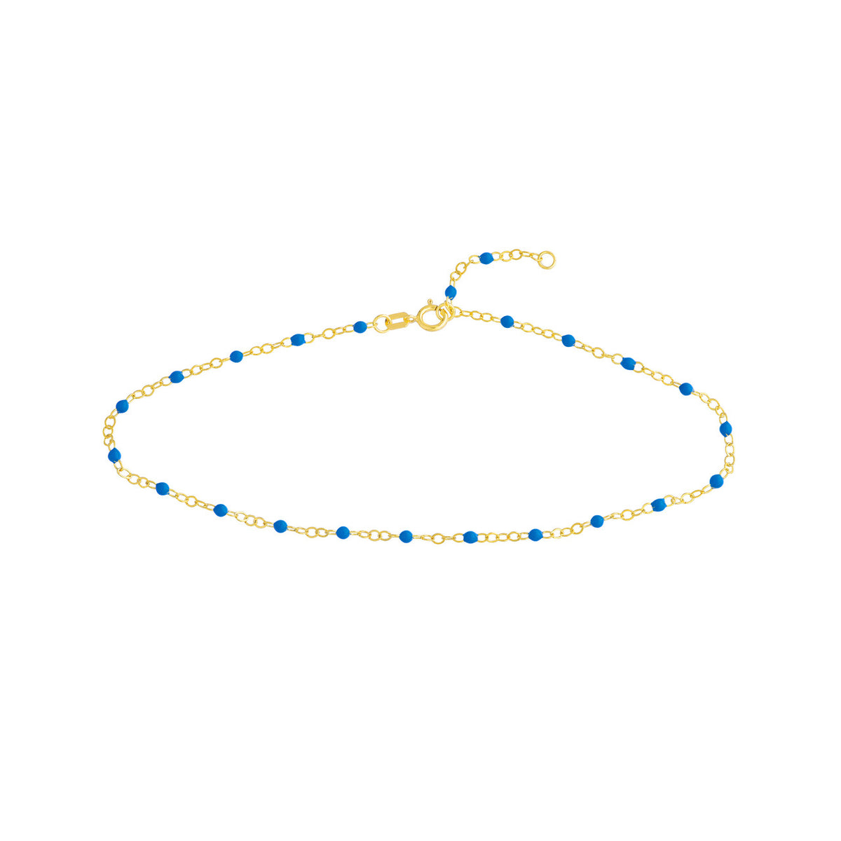 Enamel Bead Piatto Chain Anklet - Various Colors