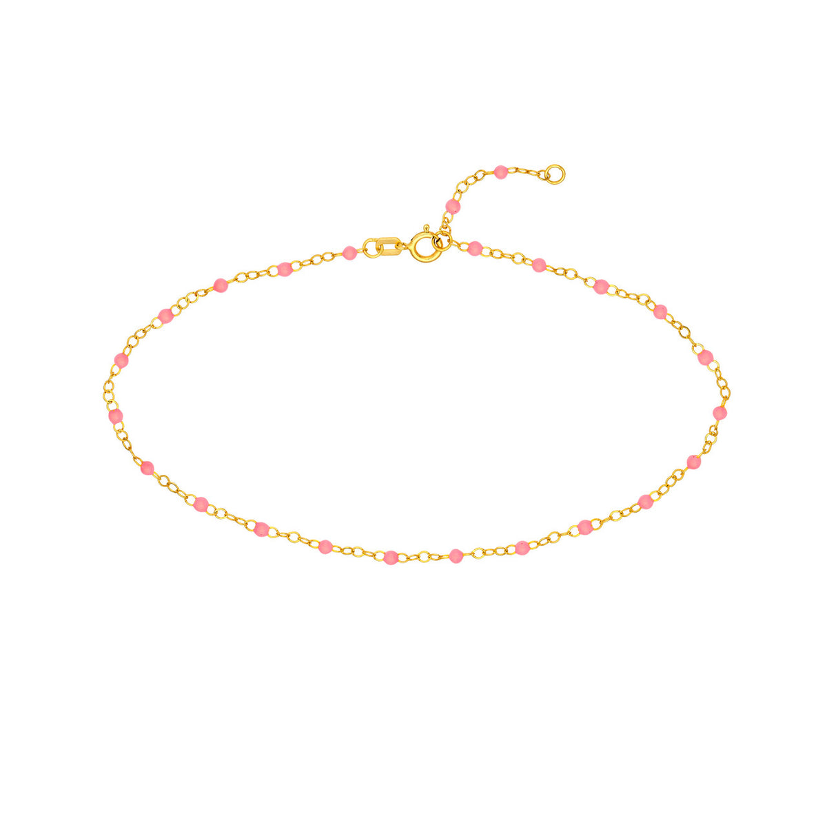 Enamel Bead Piatto Chain Anklet - Various Colors