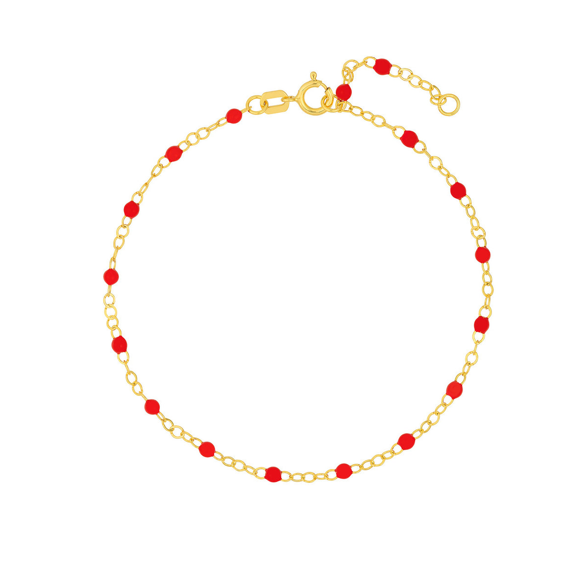 Enamel Bead Piatto Chain Bracelet - Various Colors