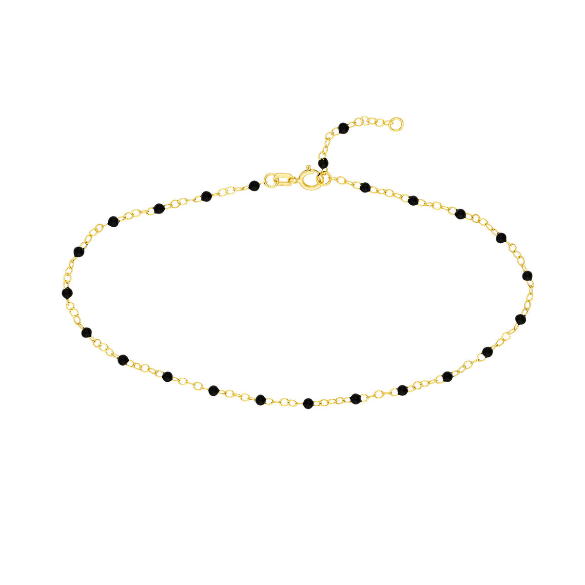 Enamel Bead Piatto Chain Anklet - Various Colors
