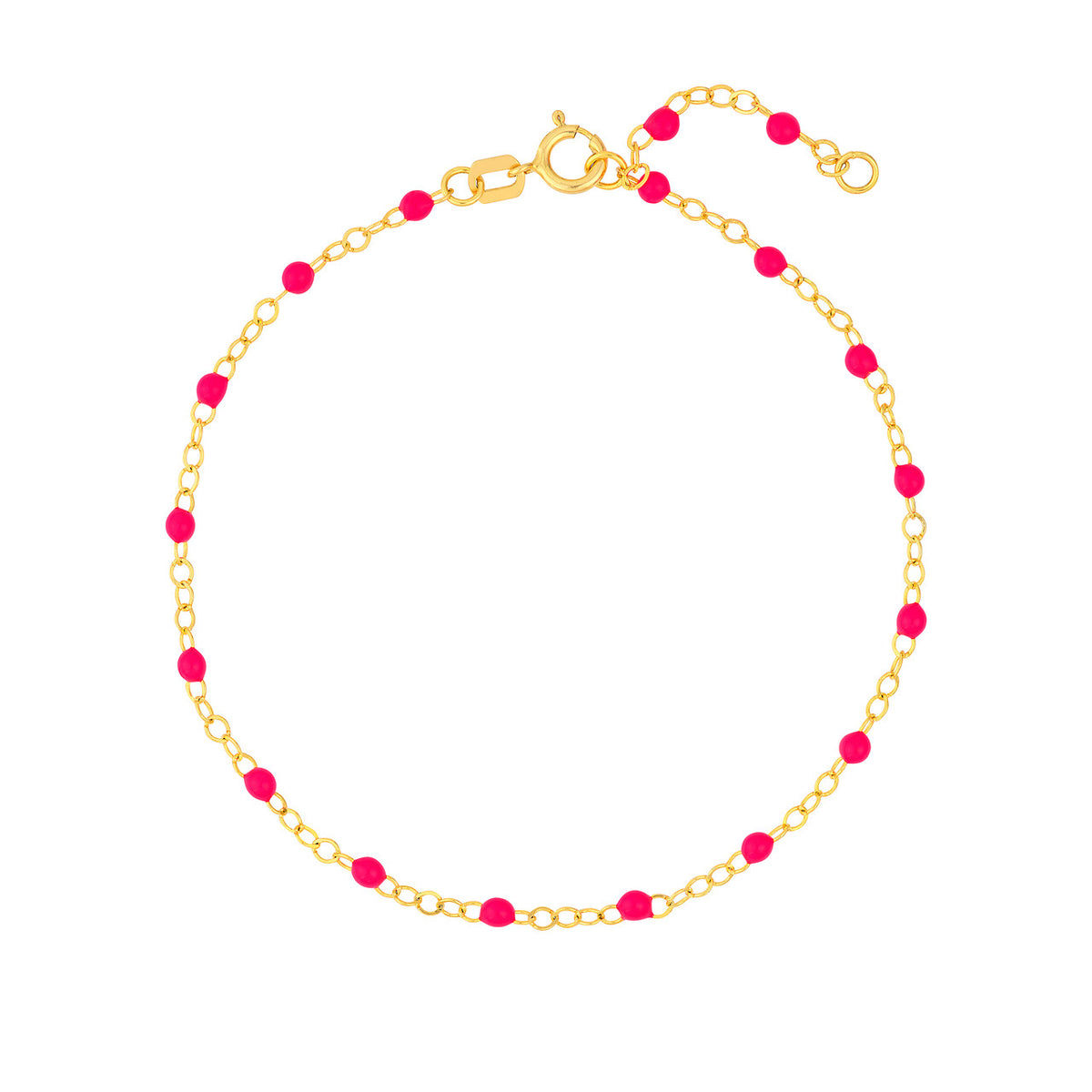 Enamel Bead Piatto Chain Bracelet - Various Colors