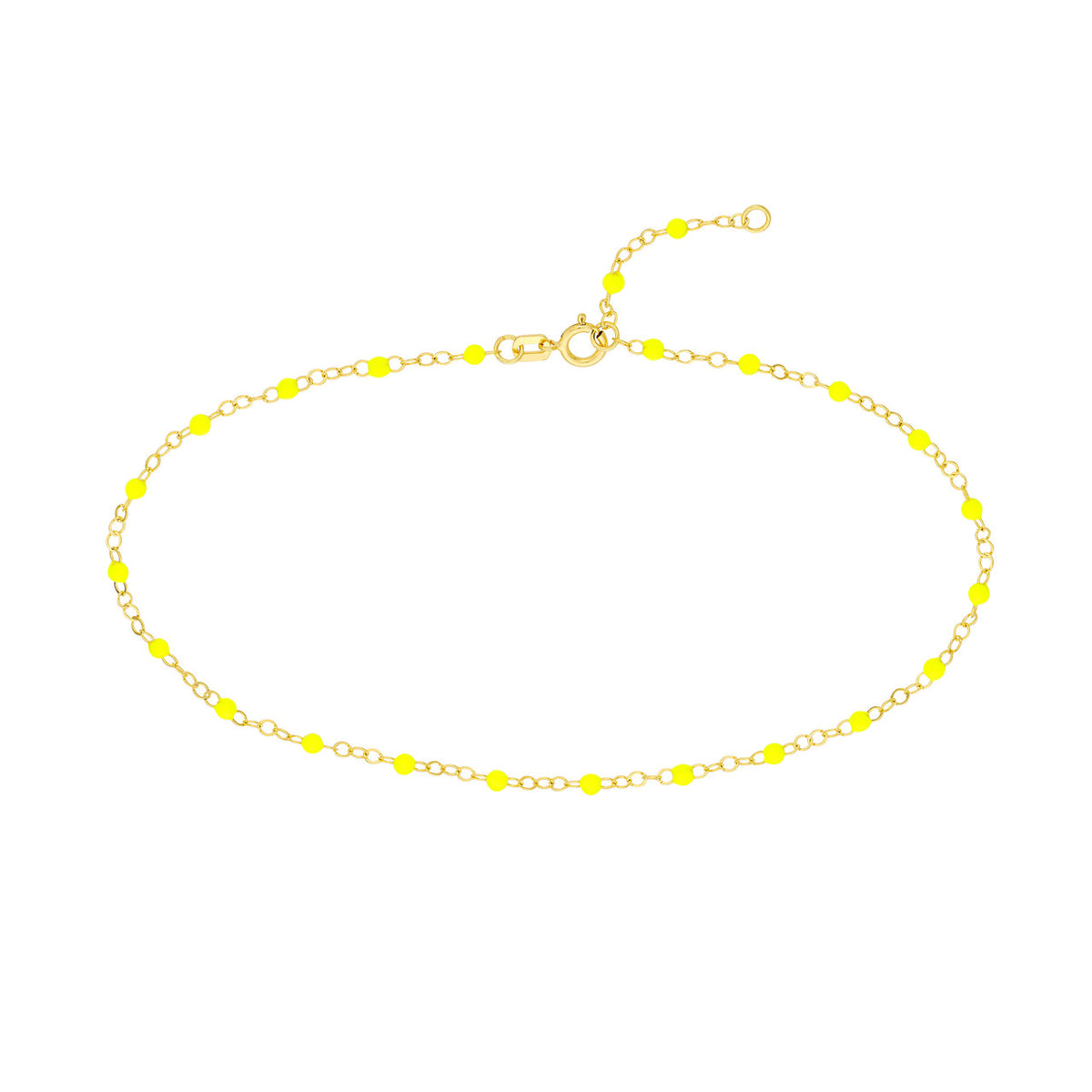 Enamel Bead Piatto Chain Anklet - Various Colors