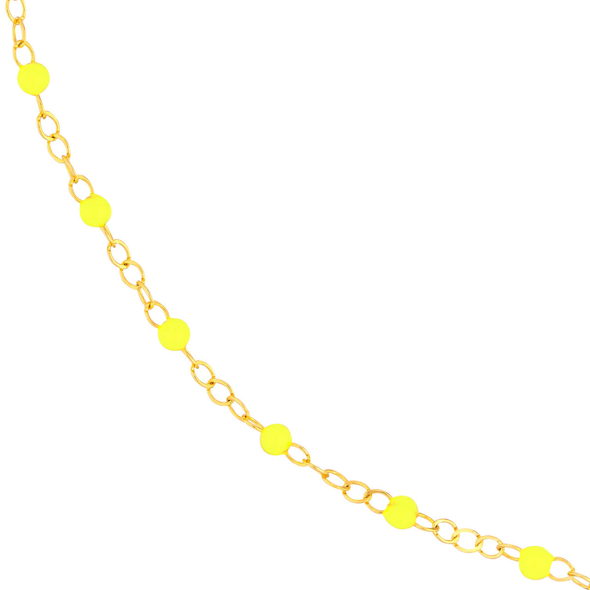 Enamel Bead Piatto Chain Necklace - Various Colors