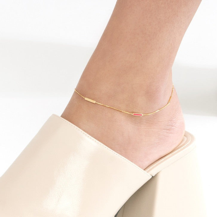 Enamel Bar Anklet- Various Colors