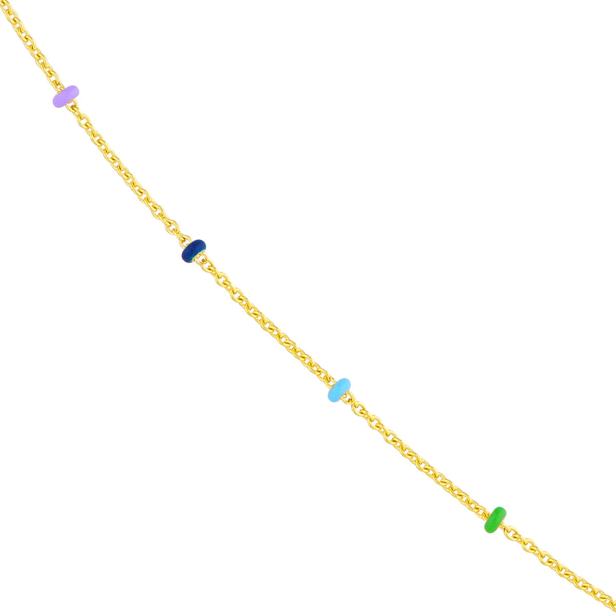 Enamel Bead Station Chain - Various Colors