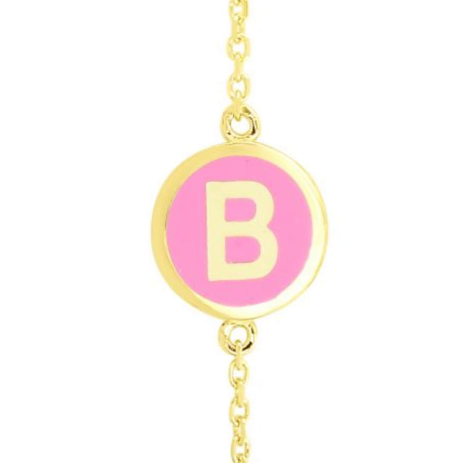 Initial Enamel Bubble Letter Bracelet– Valerie Nahmani Designs