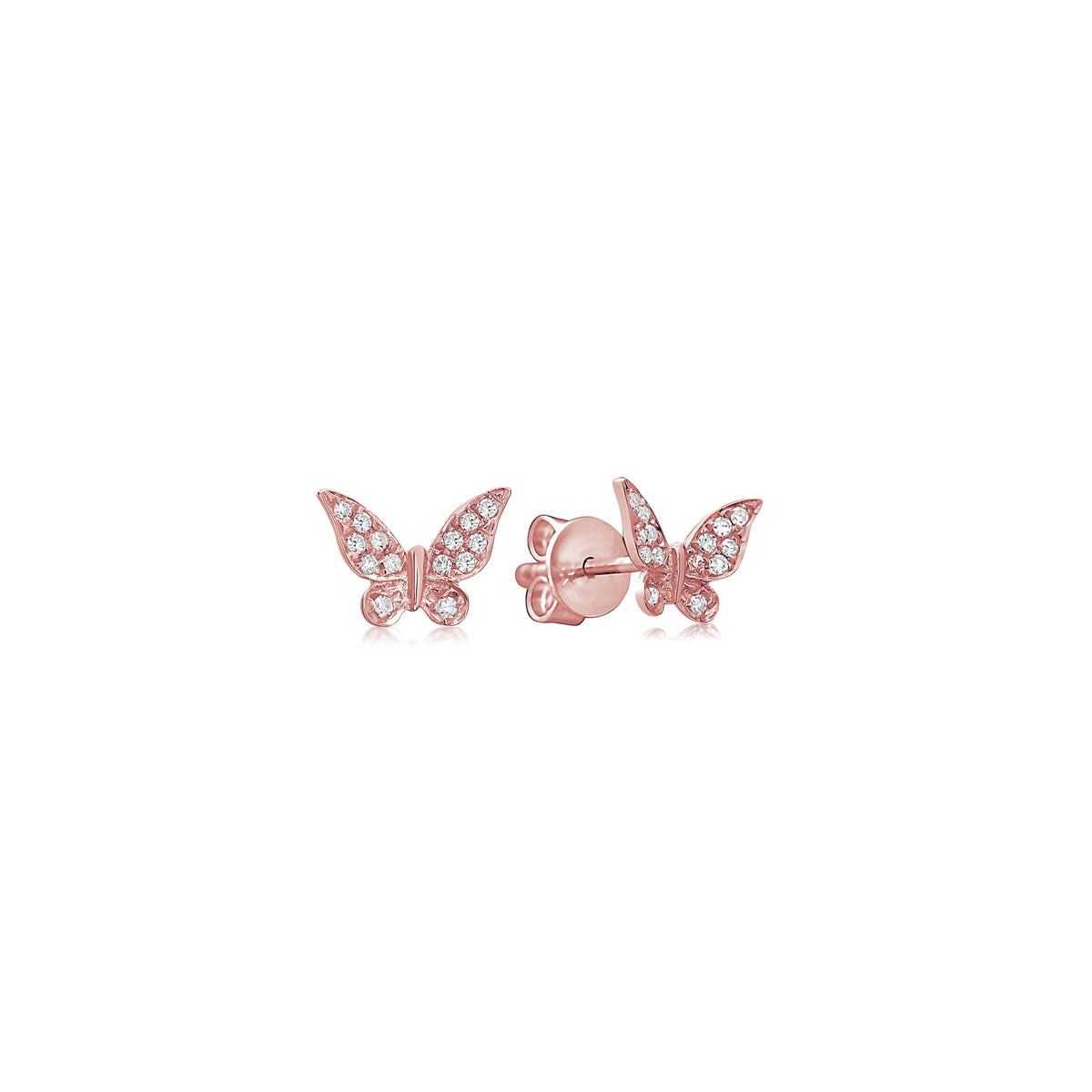 Pave Diamond Butterfly Stud