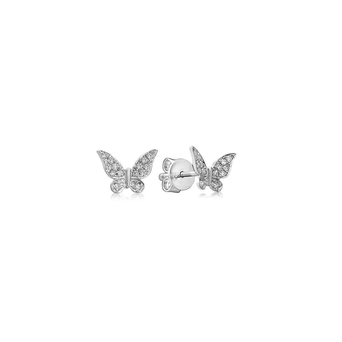 Pave Diamond Butterfly Stud