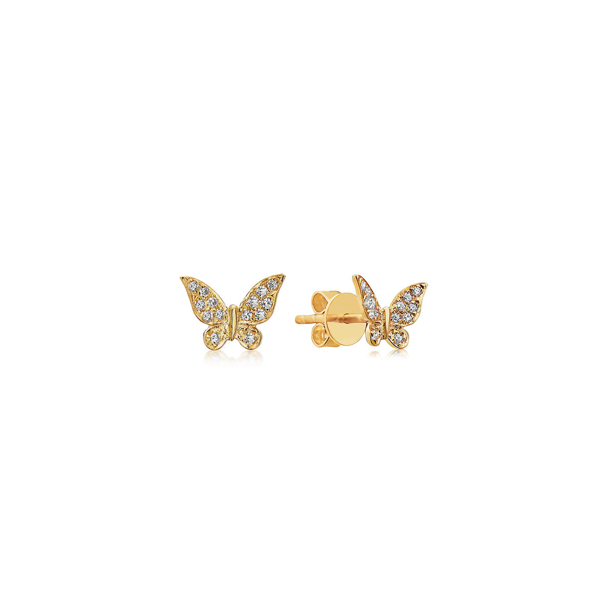 Pave Diamond Butterfly Stud