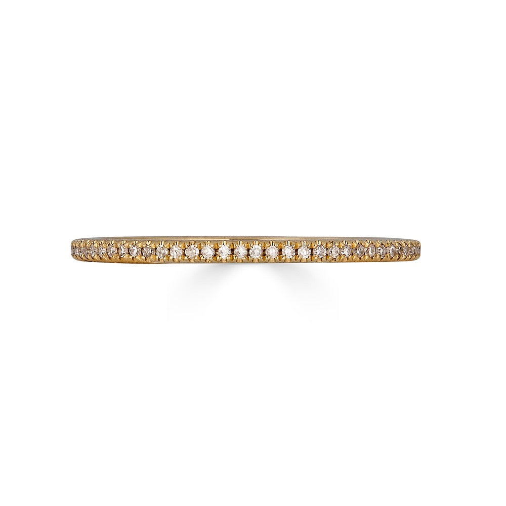 DIAMOND PAVE BAND-Rings-Show your eternal self love or gift this classic diamond band to someone special in your life. Set in 18k solid gold, scalloped pave diamonds surround the entire band. - available in 18k yellow, white or rose gold - diamonds: approximately 0.15 total carat weight; G-H color, SI clarity - shown on model in yellow gold - custom sizing available: ice@anneauxjewelry.com-Anneaux Jewelry