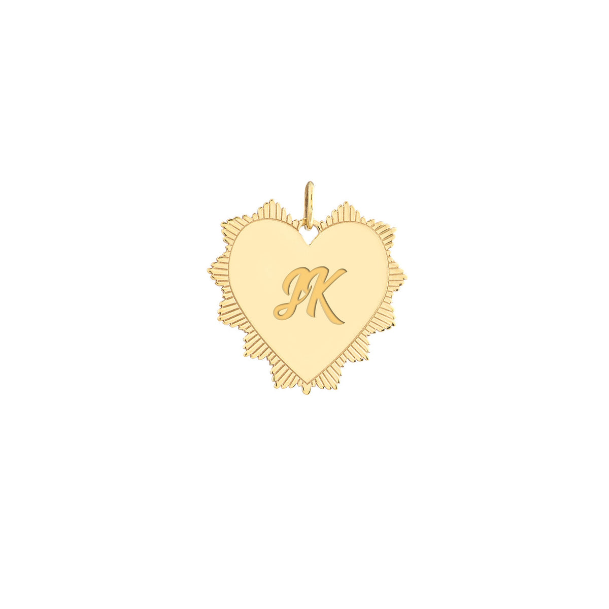 Spike Heart Charm - Engravable