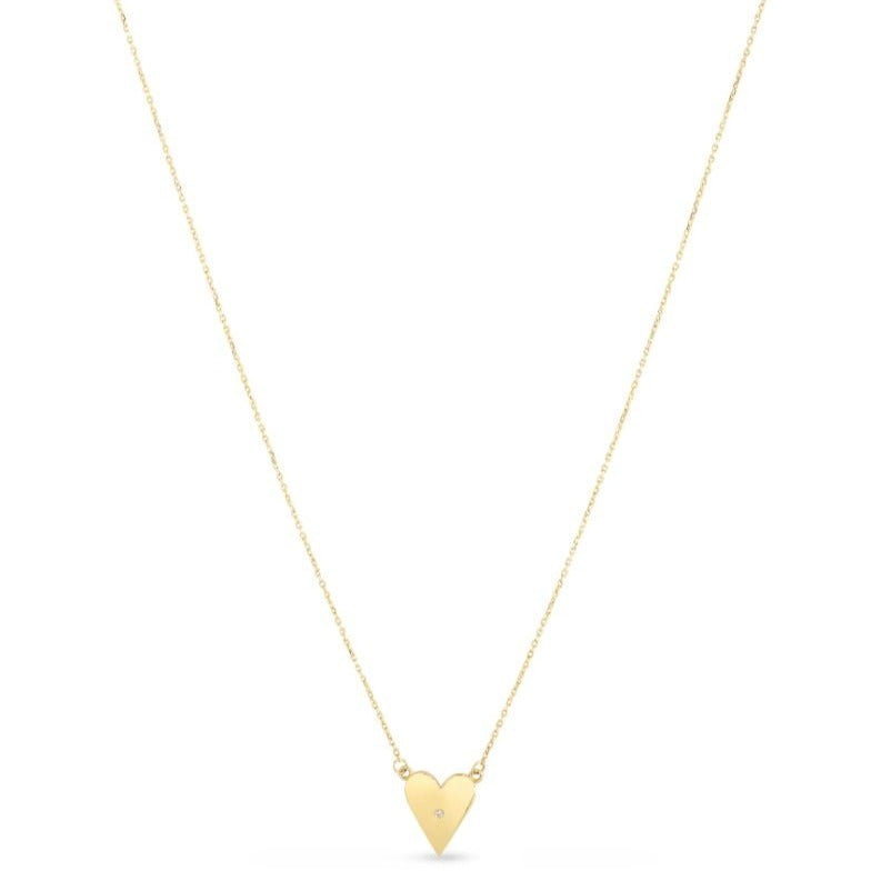 Single Diamond Heart Necklace